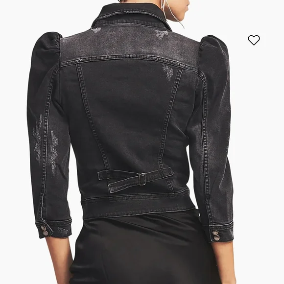 NWOT Retrofete Ada Jean Jacket in Faded Black Size Small - Picture 3 of 11